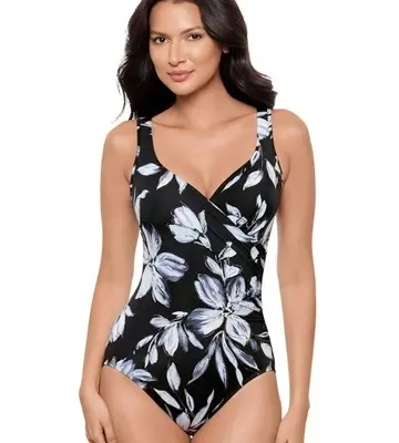 Miraclesuit Swim Fiore di Luna It's a Wrap Underwired Tummy Control Swimsuit