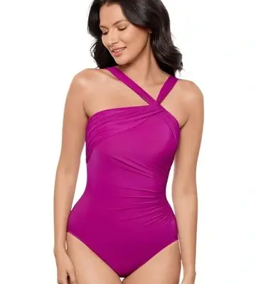 Miraclesuit Swim Rock Solid Europa Asymmetric Underwire Shaping Swimsuit