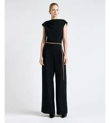 Cue Recycled Crepe Chain Belt Jumpsuit