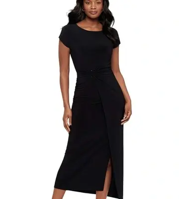 Miraclesuit Shapewear Loki Cinched Wrap Waist Midi Shaping Dress