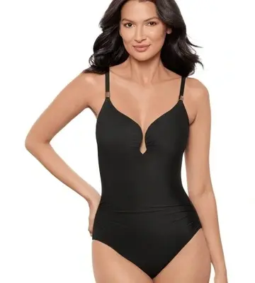 Miraclesuit Swim Razzle Dazzle Antheia Plunge Underwired Shaping Swimsuit
