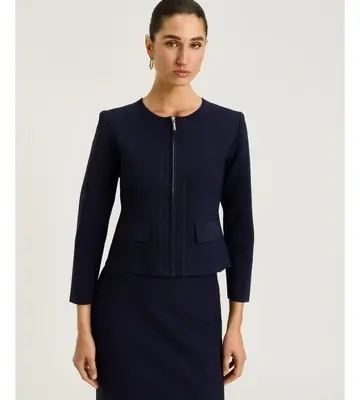 Veronika Maine ZIP FRONT MILANO CREPE KNIT JACKET Limited stock