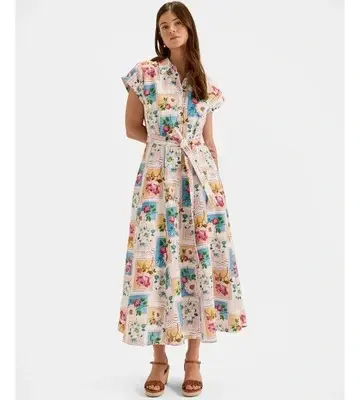 Review Postcards Maxi Shirt Dress