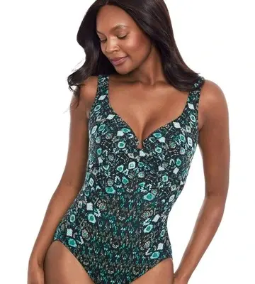 Miraclesuit Swim Bijoux Criss Cross Escape Underwired Shaping Swimsuit