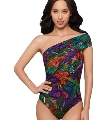 Magicsuit Cactus Flower Goddess One Shoulder Tummy Control Swimsuit