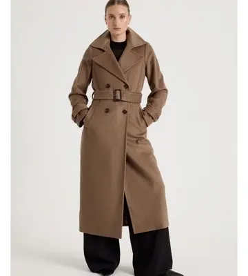 Blaq Wool Blend Trench Coat