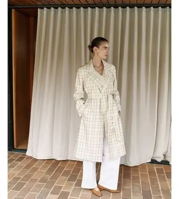 Trenery Yarn Dyed Check Trench Coat