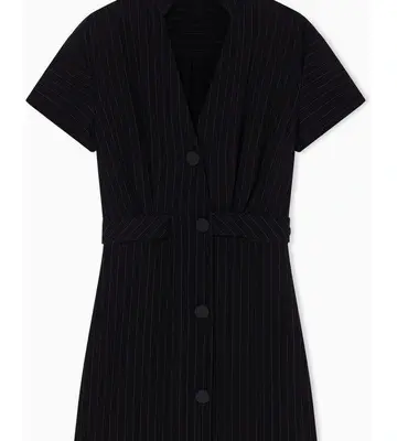 Armani Exchange Salin De Giraud Pinstripe Dress