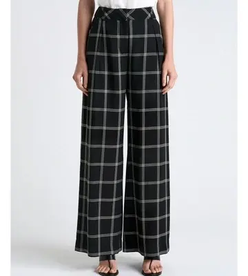 Cue Recycled Check Wide Leg Pant