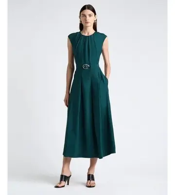 Cue Viscose Blend Tucked Midi Dress