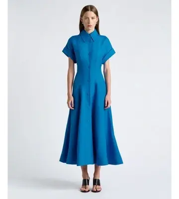 Cue Lustre Linen Blend Midi Shirt Dress Limited stock