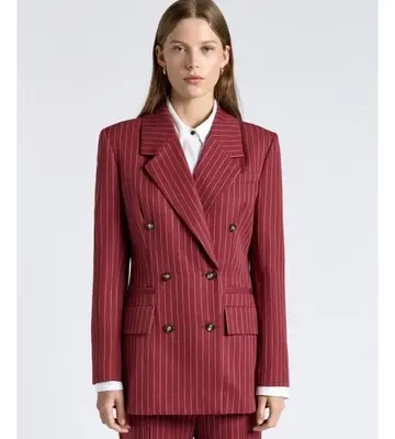 Cue Linen Blend Pinstripe Blazer