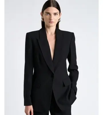 Cue Viscose Twill Longline Blazer