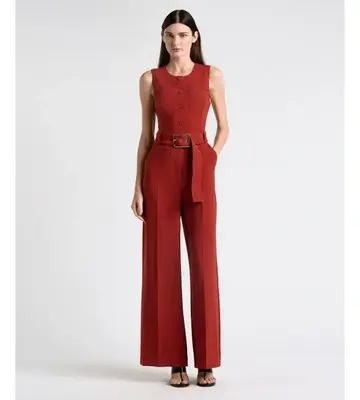 Cue Acetate Blend Wide Leg Jumpsuit