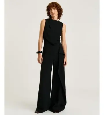 Veronika Maine Draped Front Jumpsuit