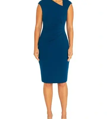 Anthea Crawford Selene Marine Crepe Dress