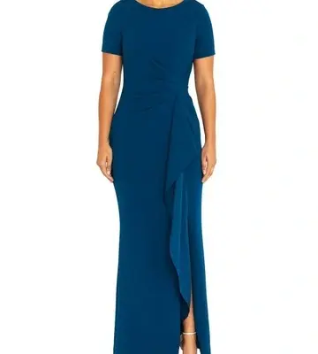Anthea Crawford Solana Marine Crepe Gown