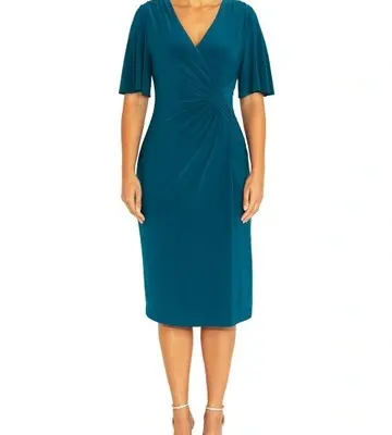 Anthea Crawford Philly Teal Jersey Dress