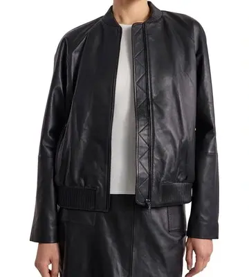 David Lawrence Ellen Leather Bomber Jacket