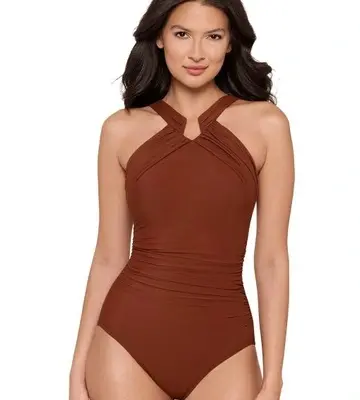 Miraclesuit Swim Rock Solid Aphrodite High Neck Shaping Swimsuit
