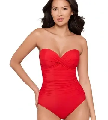 Miraclesuit Swim Rock Solid Madrid Strapless Shaping Swimsuit