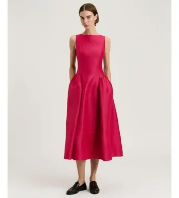 Veronika Maine Linen Viscose Midi Dress