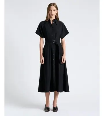 Cue Crepe Midi Shirt Dress