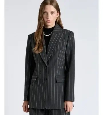 Cue Pinstripe Hourglass Blazer