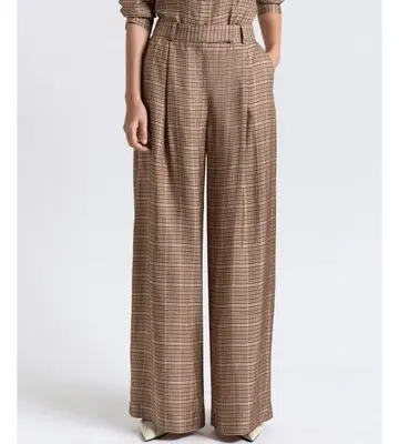 Cue Check Wide Leg Pant