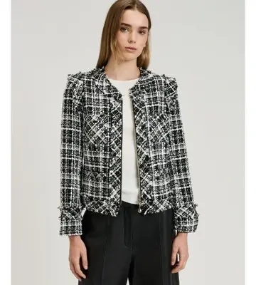 Veronika Maine Wide Check Tweed Jacket