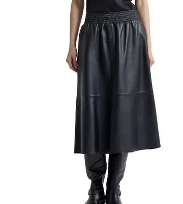 Oxford Jaya Leather Midi Skirt
