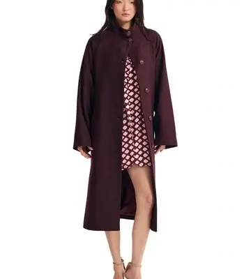 Oxford Edi Checked Funnel Collar Coat