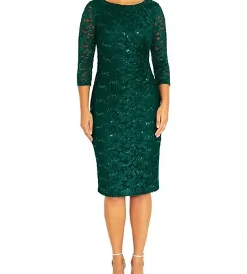Anthea Crawford Elara Forest Lace Dress