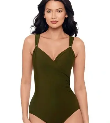 Miraclesuit Swim Razzle Dazzle Siren Crossover Shaping Swimsuit