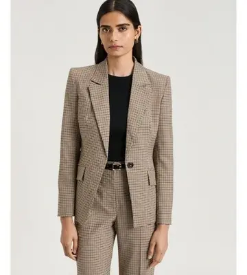 Veronika Maine WOVEN CHECK BLAZER
