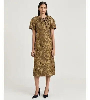 Veronika Maine Lurex Jacquard Midi Dress