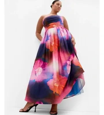 City Chic Rosalee Sleeveless Print Maxi Dress