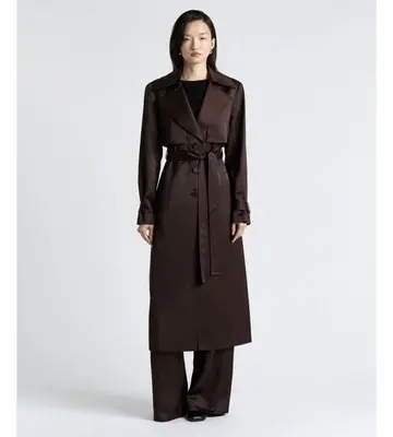 Cue Matte Satin Viscose Trench