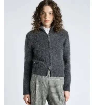 Cue Brushed Alpaca Blend Knit Zip Jacket