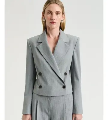 Veronika Maine Pinstripe Crop Jacket