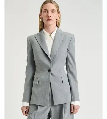 Veronika Maine Pinstripe Fitted Blazer