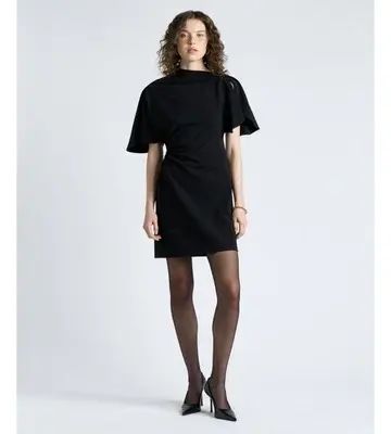 Cue Crepe Draped Neck Mini Dress