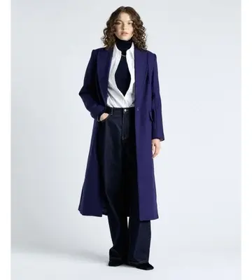 Cue Cobalt Italian Soft Wool Blend Coat