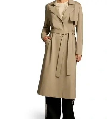 Blue Illusion Ponte Trench Coat
