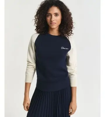 Gant Color Blocked Crew Neck Knit