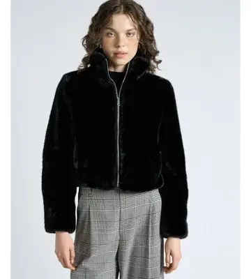Cue Faux Fur Cropped Jacket