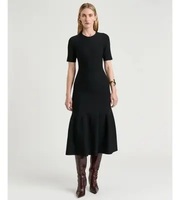 Veronika Maine Milano Fluted Midi Dress