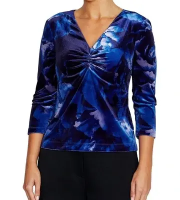 Anthea Crawford Coralie Sapphire Velour Top