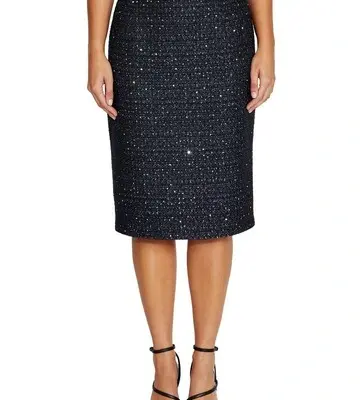 Anthea Crawford Tamara Sequin Tweed Skirt