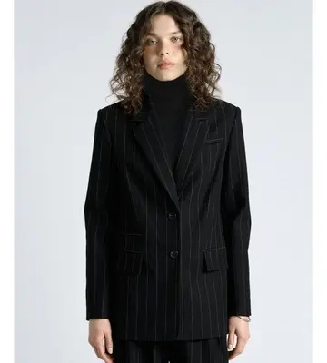 Cue Pinstripe Boyfriend Blazer